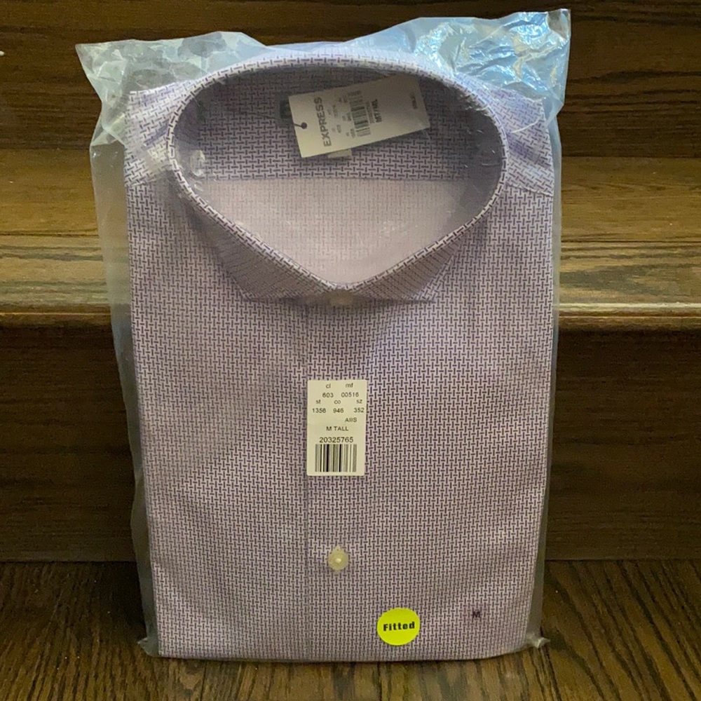Slim Solid Stretch Cotton 1MX Dress Shirt szM Tall